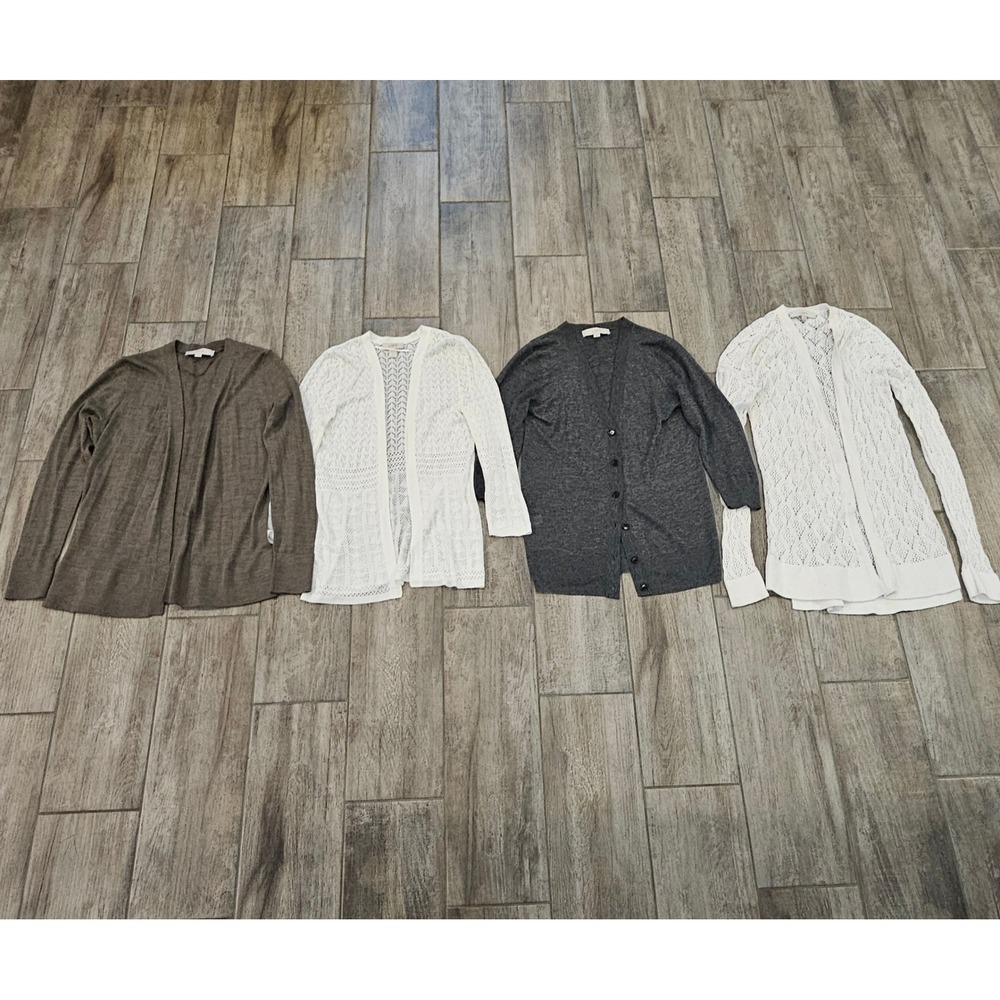 LOFT Cardigan Sweater Bundle Size S Knit Layering Lightweight Open Front Office